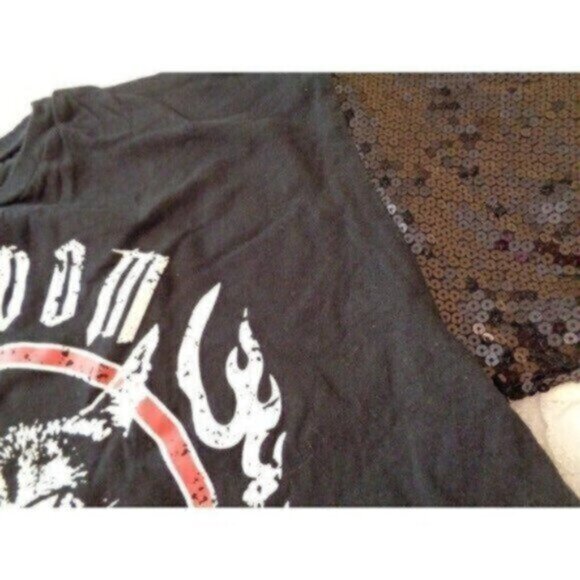 NEW Forever 21 Women's S Sequin Black Crop Top - Picture 3 of 4